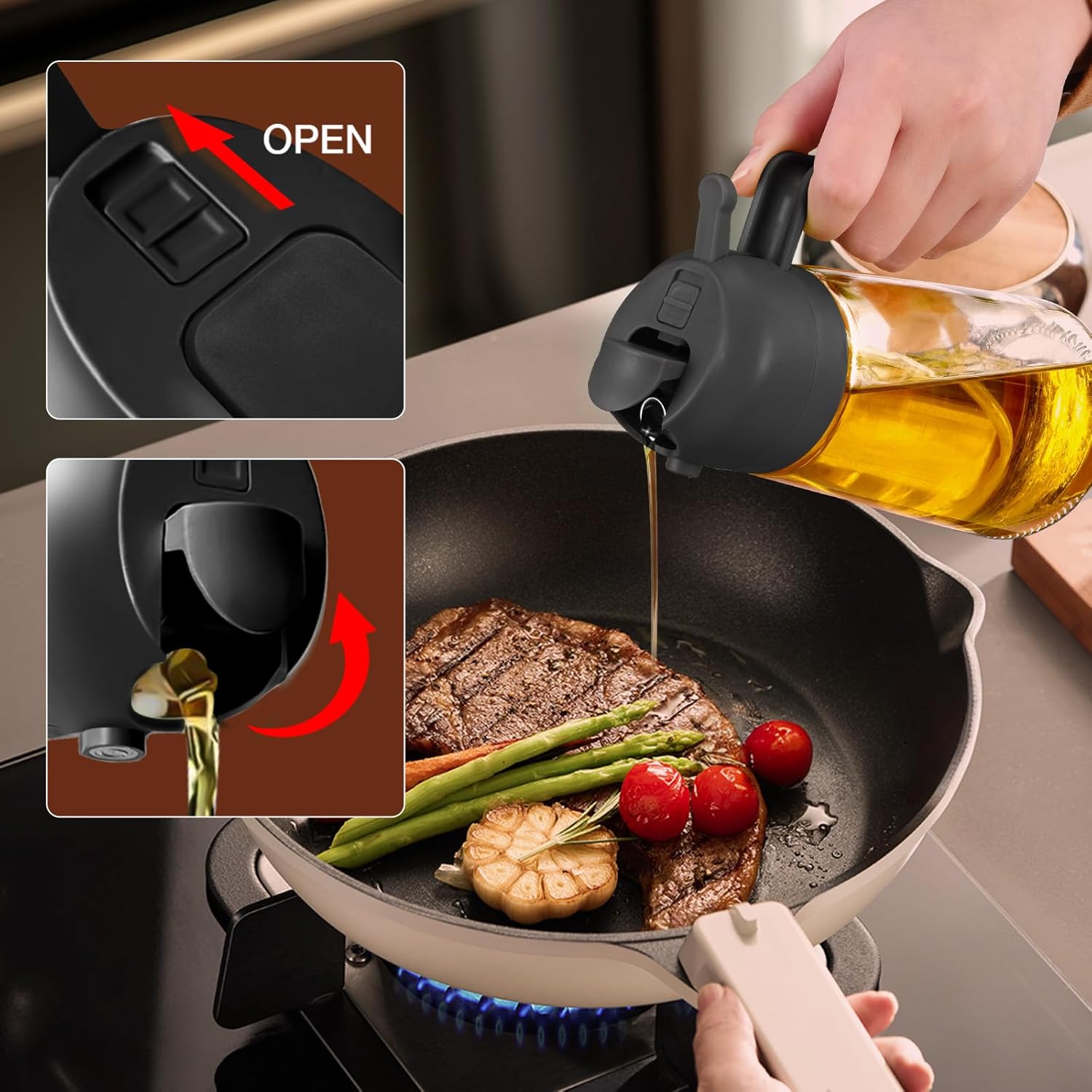 Olive Oil Dispenser, 2 in 1 Oil Sprayer for Cooking