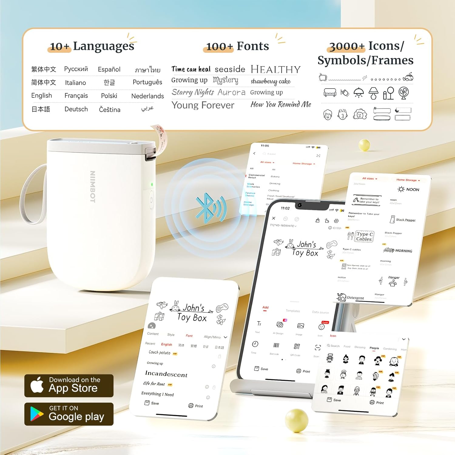 Upgraded Bluetooth Label Maker – Portable, Smart Label Printing, High-Quality, Wireless Thermal Printer