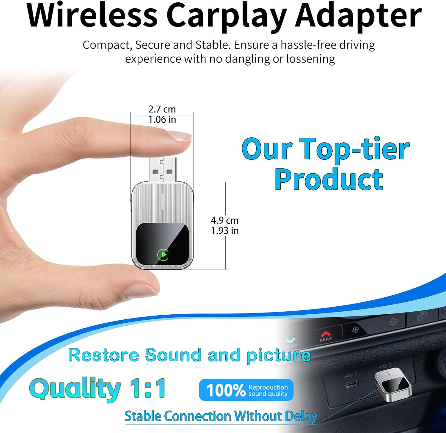 Wireless CarPlay Adapter – Plug & Play,
