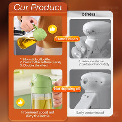 Image of Olive Oil Dispenser, 2 in 1 Oil Sprayer for Cooking