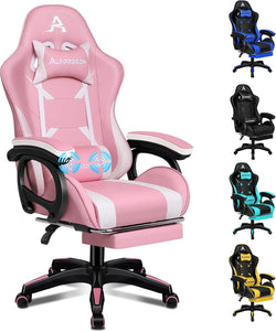 Image of Gaming Chair with Massage, Footrest & Adjustable Recline 🎮💺
