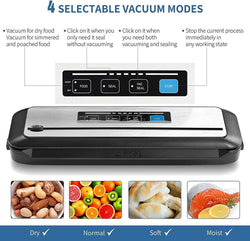 Image of Vacuum Sealer Automatic Sealing Machine – Dry & Moist Modes, Built-in Cutter, Easy Cleaning, Stainless Steel Panel