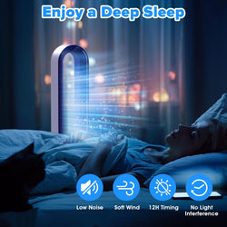Image of Bladeless Tower Fan and Air Purifier in One – 24 Speeds, Quiet Operation, Remote & Touch Control