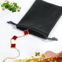 Image of 18K Gold Plated Four Leaf Clover Bracelet | Lucky Link Bracelet