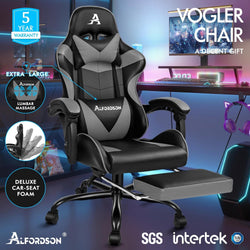 Image of Gaming Chair with Massage, Footrest & Adjustable Recline 🎮💺