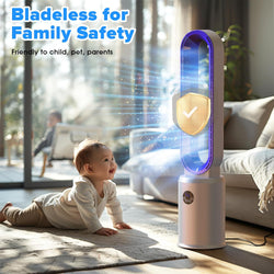 Image of Bladeless Tower Fan and Air Purifier in One – 24 Speeds, Quiet Operation, Remote & Touch Control