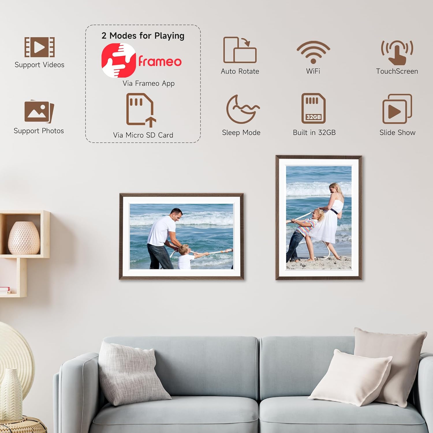 Frameo 15.6-Inch WiFi Digital Photo Frame – 1920x1080 Full HD, 32GB Memory, Touchscreen Display