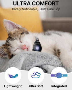 Image of Cat Tracker Collar - Tracking Pet Collar with Finder Tag Waterproof, No Monthly Fee, Compatible with Apple Find My IOS