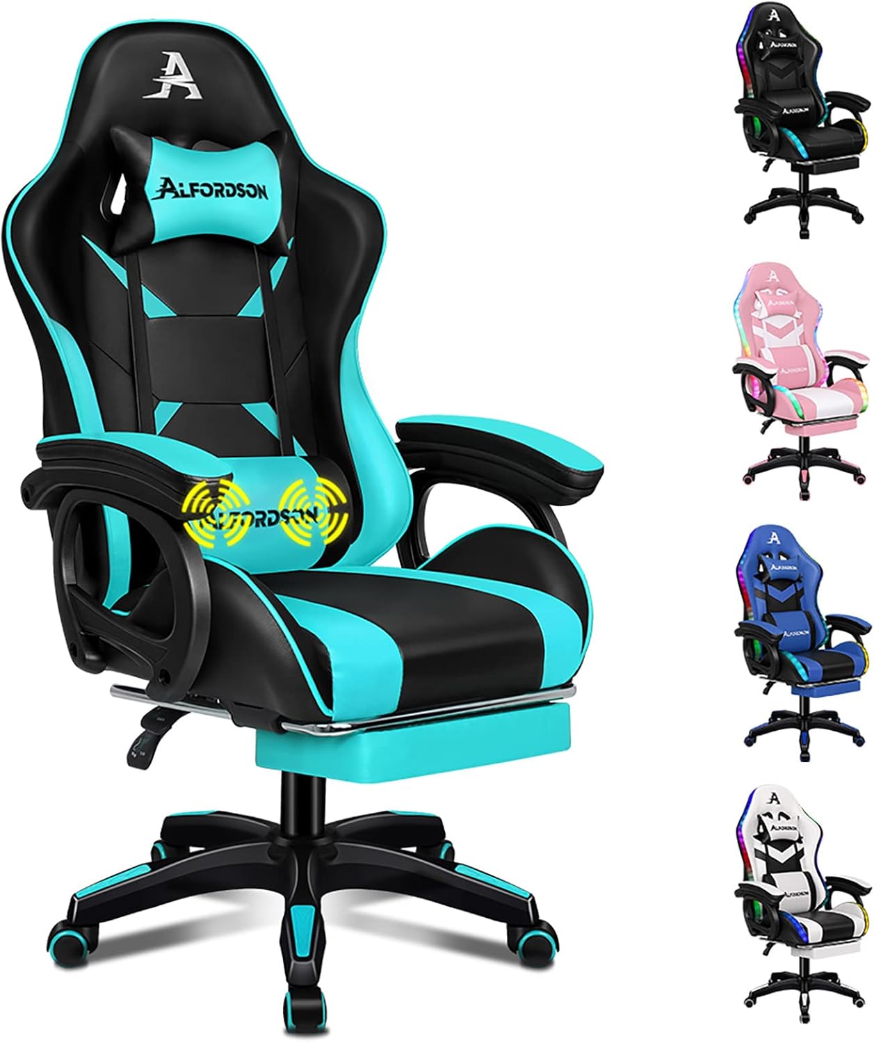 Gaming Chair with Massage, Footrest & Adjustable Recline 🎮💺
