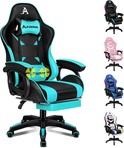Image of Gaming Chair with Massage, Footrest & Adjustable Recline 🎮💺