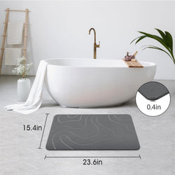 Image of Stone Bath Mat – 60×40 cm Diatomaceous Earth Non-Slip Quick-Drying Shower Mat