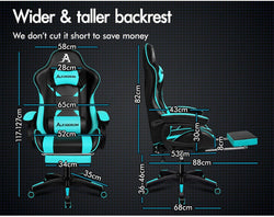 Image of Gaming Chair with Massage, Footrest & Adjustable Recline 🎮💺