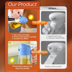 Image of Olive Oil Dispenser, 2 in 1 Oil Sprayer for Cooking