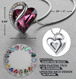 Image of Leafael Infinity Love Heart Necklace Birthstone Necklace for Women