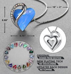 Image of Leafael Infinity Love Heart Necklace Birthstone Necklace for Women