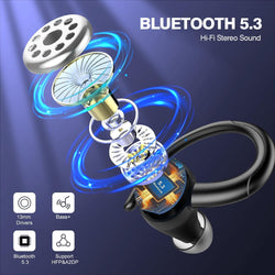 Image of Bluetooth 5.3 Over-Ear Wireless Sport Earbuds – 48H Playback, LED Display