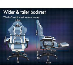 Image of Gaming Chair with Massage, Footrest & Adjustable Recline 🎮💺