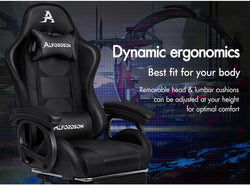 Image of Gaming Chair with Massage, Footrest & Adjustable Recline 🎮💺