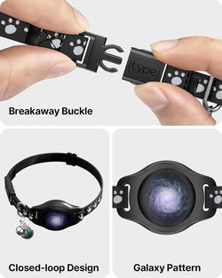 Image of Cat Tracker Collar - Tracking Pet Collar with Finder Tag Waterproof, No Monthly Fee, Compatible with Apple Find My IOS