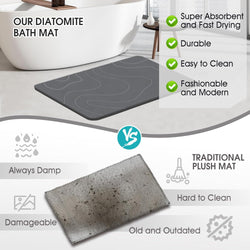 Image of Stone Bath Mat – 60×40 cm Diatomaceous Earth Non-Slip Quick-Drying Shower Mat