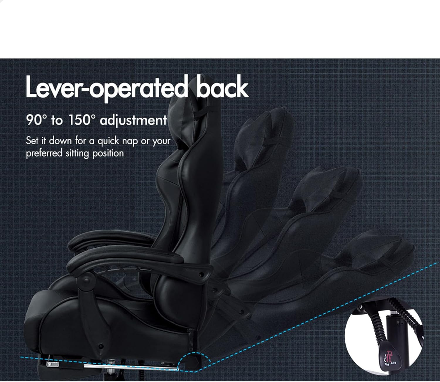 Gaming Chair with Massage, Footrest & Adjustable Recline 🎮💺