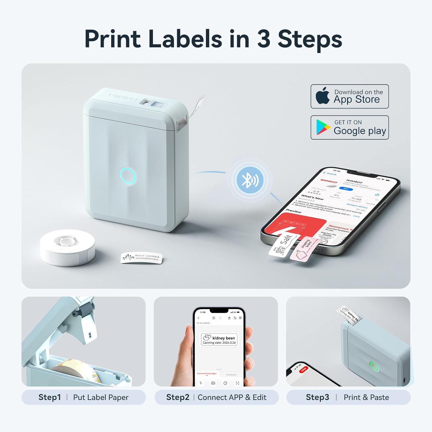 Upgraded Bluetooth Label Maker – Portable, Smart Label Printing, High-Quality, Wireless Thermal Printer