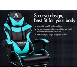 Image of Gaming Chair with Massage, Footrest & Adjustable Recline 🎮💺