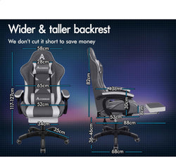 Image of Gaming Chair with Massage, Footrest & Adjustable Recline 🎮💺