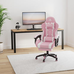 Image of Gaming Chair with Massage, Footrest & Adjustable Recline 🎮💺