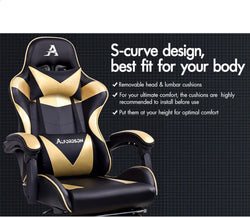 Image of Gaming Chair with Massage, Footrest & Adjustable Recline 🎮💺