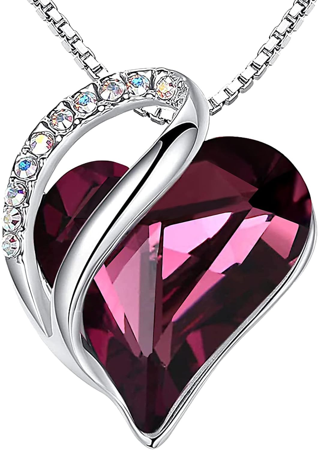 Leafael Infinity Love Heart Necklace Birthstone Necklace for Women