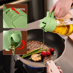 Image of Olive Oil Dispenser, 2 in 1 Oil Sprayer for Cooking