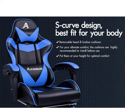 Image of Gaming Chair with Massage, Footrest & Adjustable Recline 🎮💺