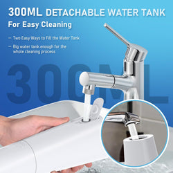 Image of Vimmk Cordless Water Flosser – Portable Oral Irrigator for Teeth & Gums, 5 Modes, 8 Tips, 300ml, IPX7 Waterproof (Black)