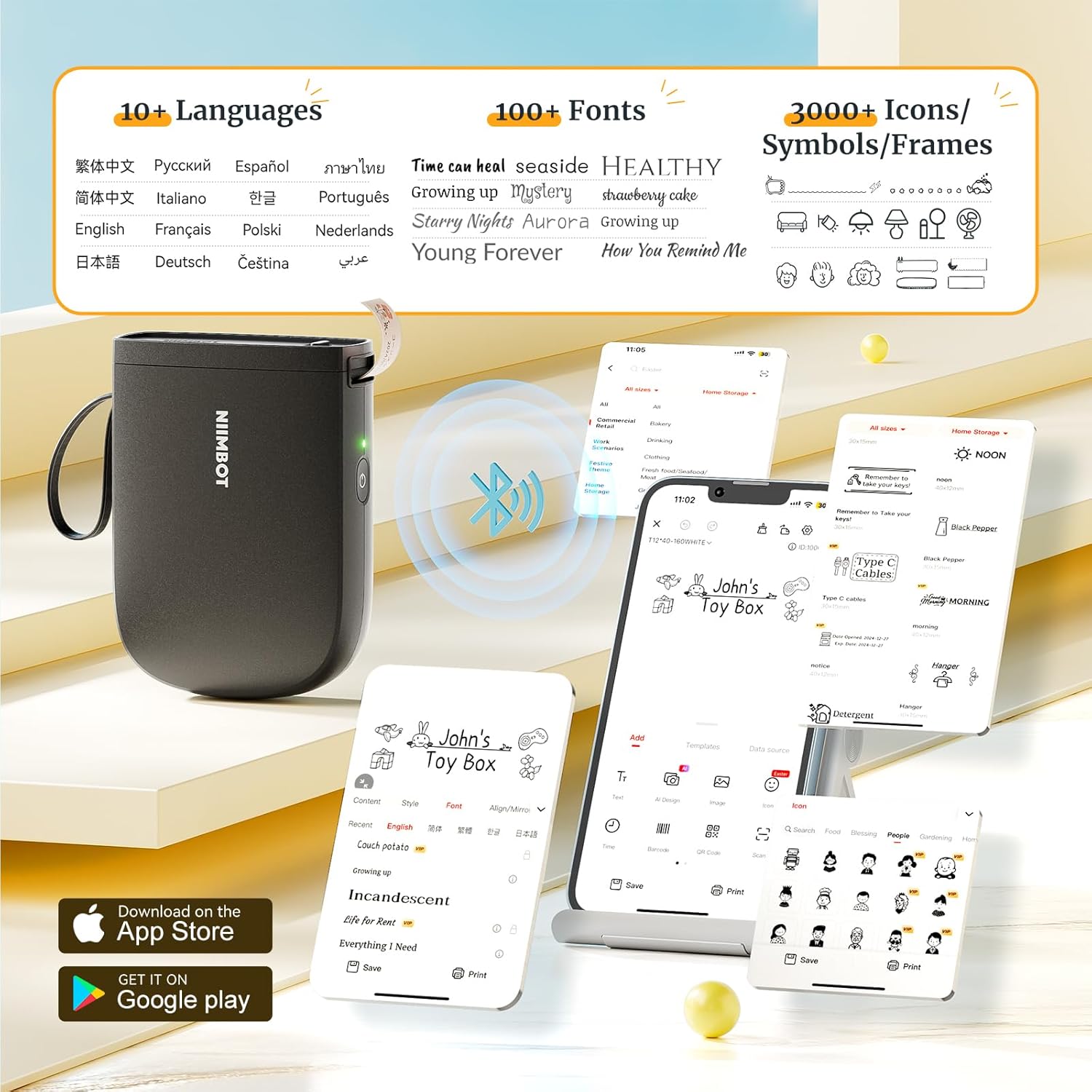 Upgraded Bluetooth Label Maker – Portable, Smart Label Printing, High-Quality, Wireless Thermal Printer