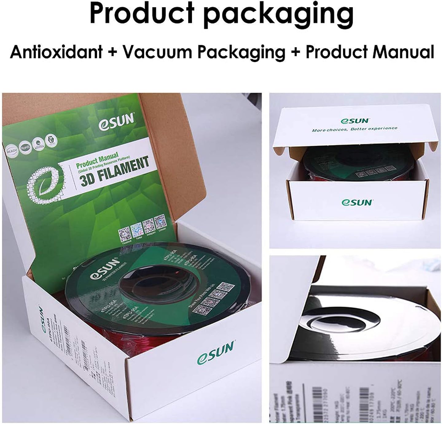 3D Printing Filament 1.75mm 1KG Black, High Accuracy