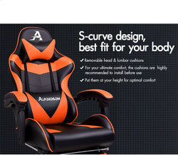 Image of Gaming Chair with Massage, Footrest & Adjustable Recline 🎮💺