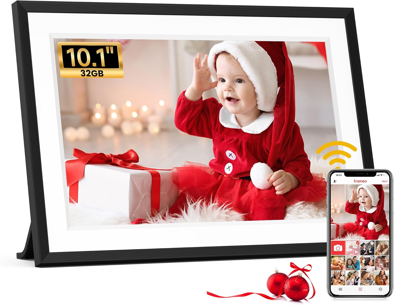 Frameo 15.6-Inch WiFi Digital Photo Frame – 1920x1080 Full HD, 32GB Memory, Touchscreen Display