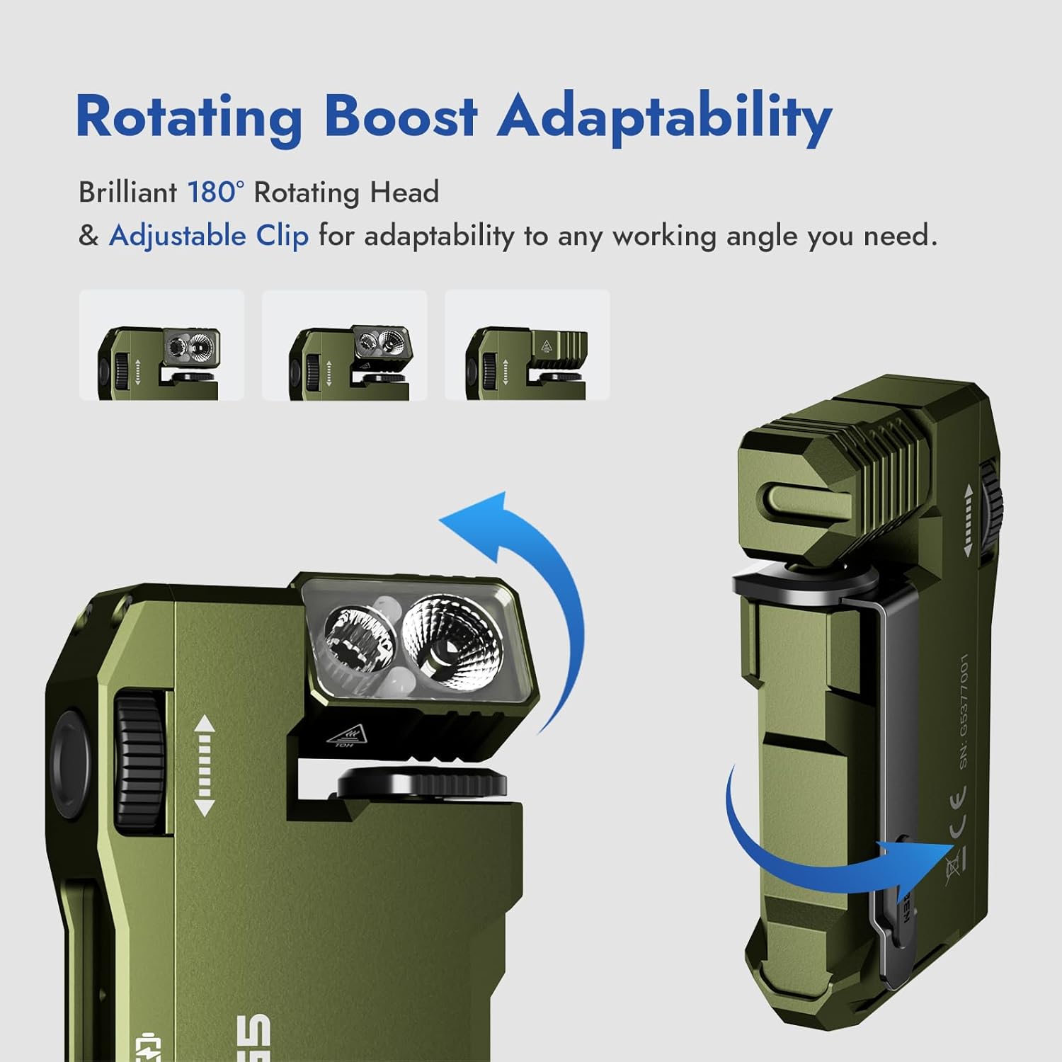 Rechargeable EDC Flashlight – Compact, Magnetic, Dual-Light Source, IP68 Waterproof, 400 Lumens, Type-C Fast Charging