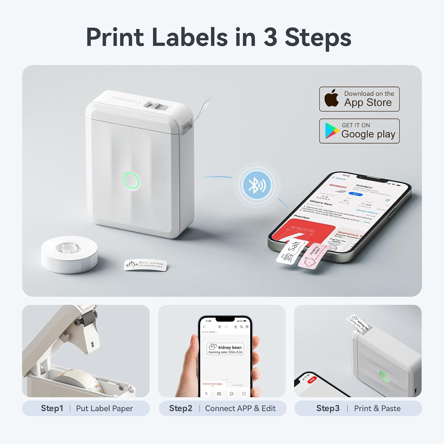 Upgraded Bluetooth Label Maker – Portable, Smart Label Printing, High-Quality, Wireless Thermal Printer