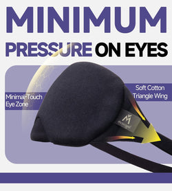 Image of Mavogel Cotton Sleep Eye Mask – Adjustable Light Blocking Eye Cover with Nose Bridge & Travel Pouch (Black)