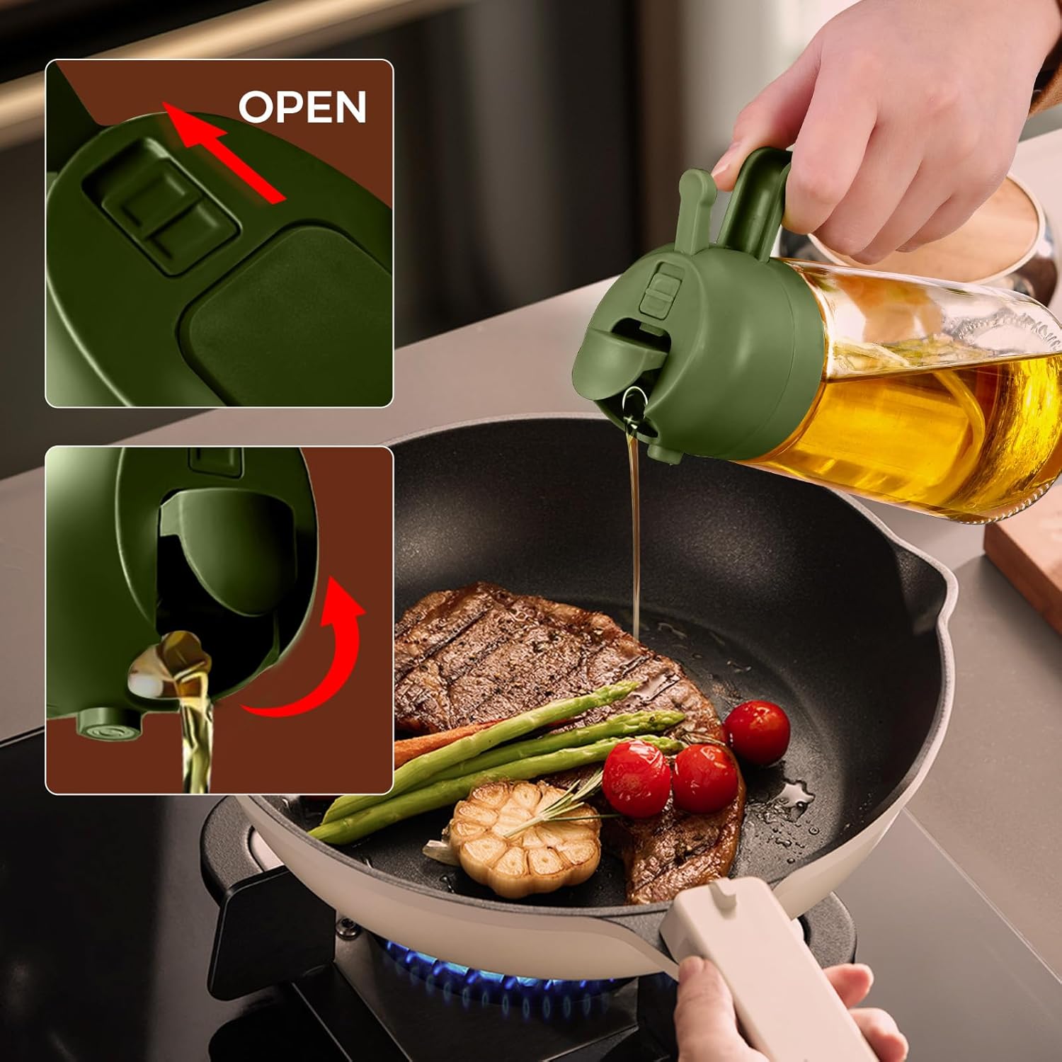 Olive Oil Dispenser, 2 in 1 Oil Sprayer for Cooking