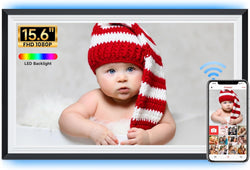 Image of Frameo 15.6-Inch WiFi Digital Photo Frame – 1920x1080 Full HD, 32GB Memory, Touchscreen Display