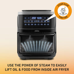 Image of Multi Zone Air Fryer Oven | Convertible Dual 5.5L to Single 11.4L Zone, 9 Accessories, Multiple Presets and Functions, Black