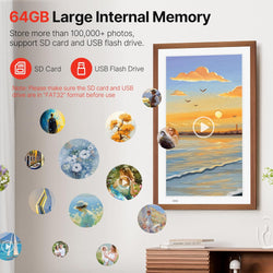 Image of Frameo 15.6-Inch WiFi Digital Photo Frame – 1920x1080 Full HD, 32GB Memory, Touchscreen Display