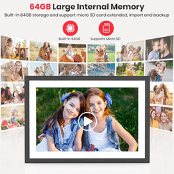 Image of Frameo 15.6-Inch WiFi Digital Photo Frame – 1920x1080 Full HD, 32GB Memory, Touchscreen Display