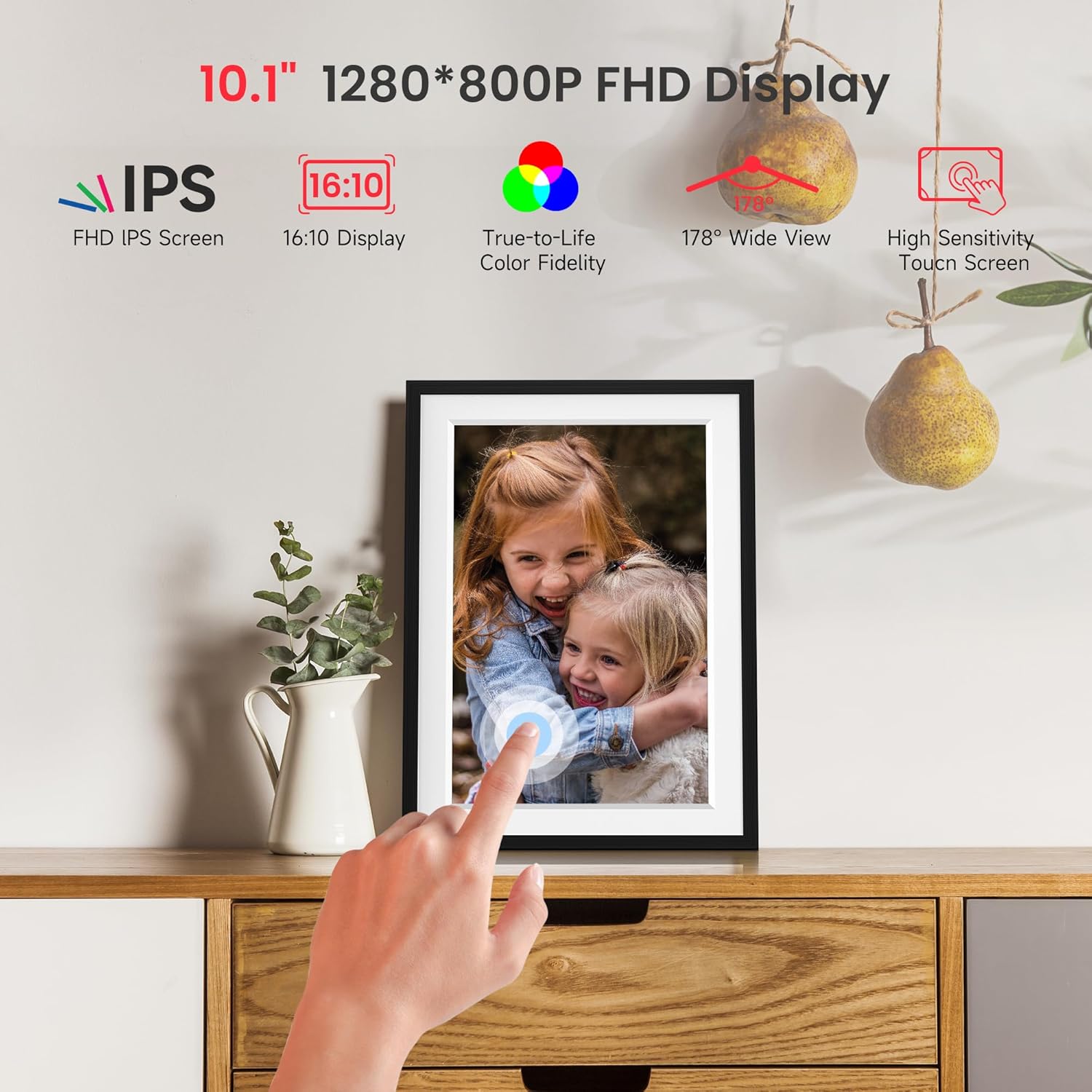 Frameo 15.6-Inch WiFi Digital Photo Frame – 1920x1080 Full HD, 32GB Memory, Touchscreen Display