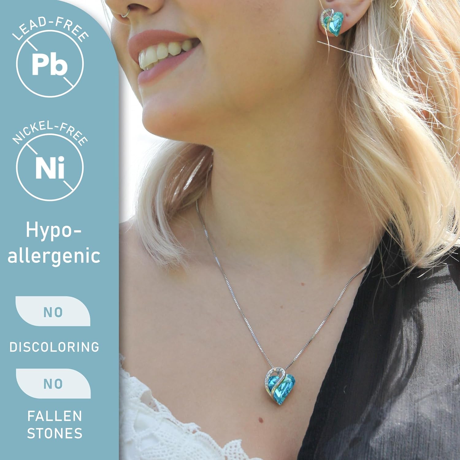 Leafael Infinity Love Heart Necklace Birthstone Necklace for Women