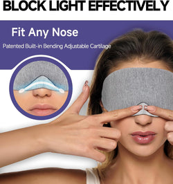 Image of Mavogel Cotton Sleep Eye Mask – Adjustable Light Blocking Eye Cover with Nose Bridge & Travel Pouch (Black)