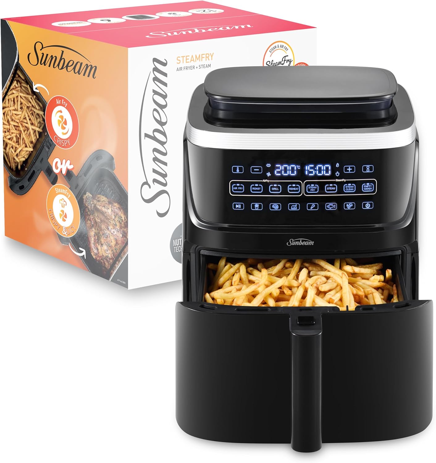 Multi Zone Air Fryer Oven | Convertible Dual 5.5L to Single 11.4L Zone, 9 Accessories, Multiple Presets and Functions, Black